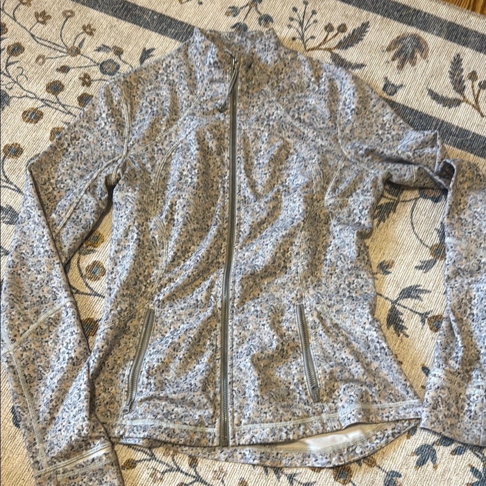 Lululemon grey floral jacket sz 8